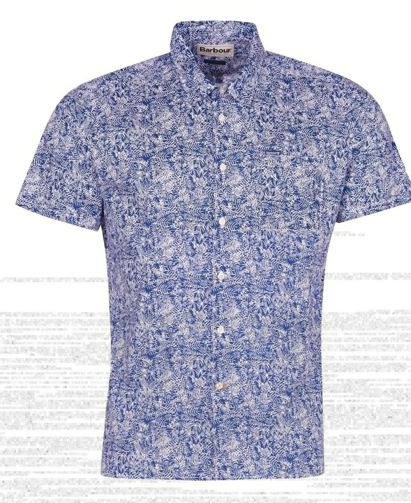 Inky Blue Barbour Braithwaite Short Sleeve Summer Shirt | PFO-793201