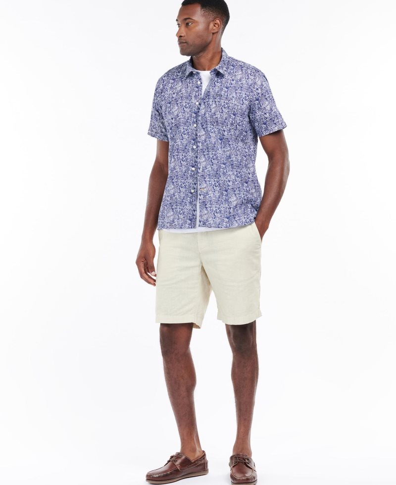 Inky Blue Barbour Braithwaite Short Sleeve Summer Shirt | PFO-793201