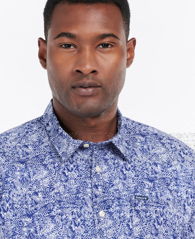 Inky Blue Barbour Braithwaite Short Sleeve Summer Shirt | PFO-793201