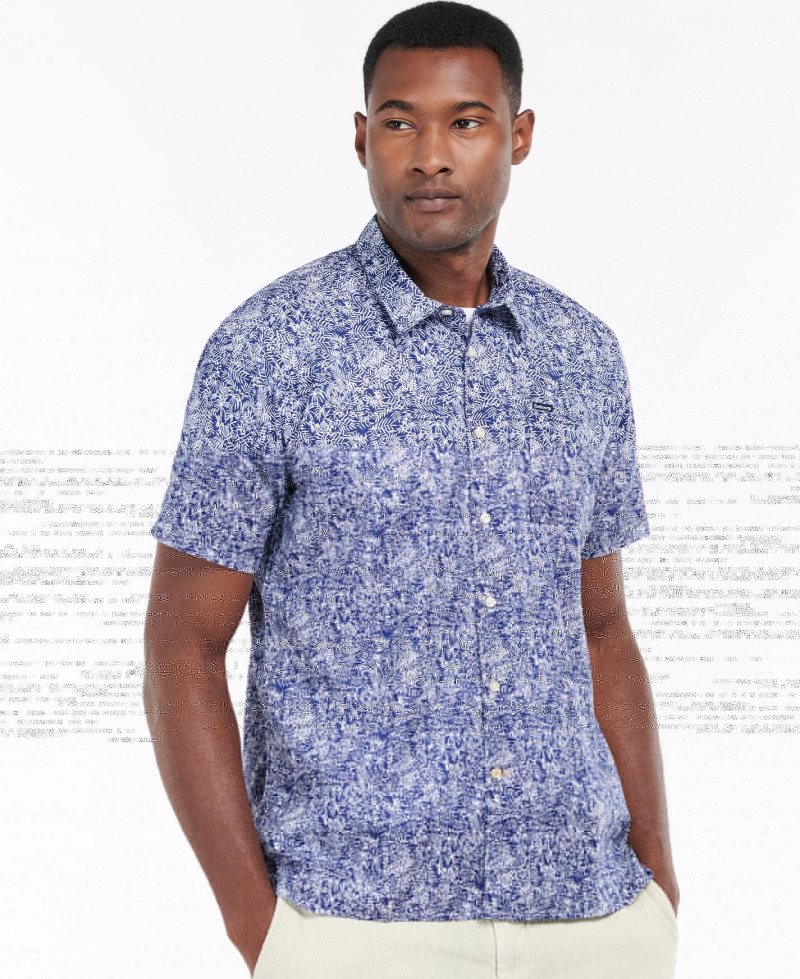 Inky Blue Barbour Braithwaite Short Sleeve Summer Shirt | PFO-793201