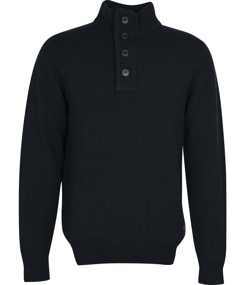 Inky Blue Barbour Essential Elbow Patch Sweatshirt | FKU-241875