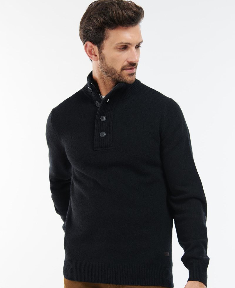 Inky Blue Barbour Essential Elbow Patch Sweatshirt | FKU-241875