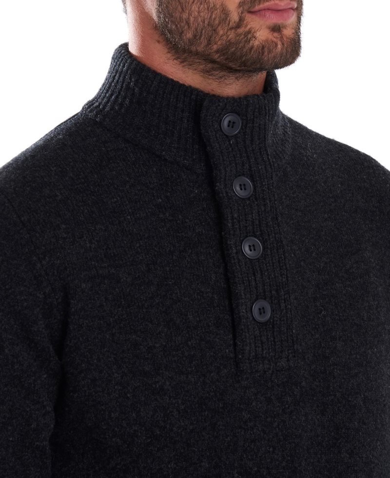 Inky Blue Barbour Patch Half Zip Sweater | FEQ-026583