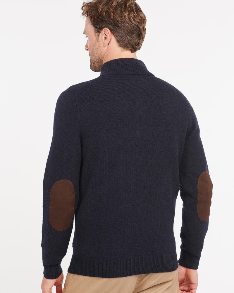 Inky Blue Barbour Patch Half Zip Sweater | RYD-754836