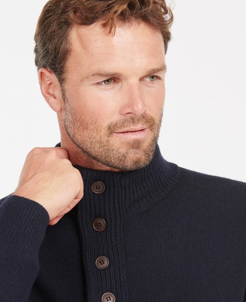 Inky Blue Barbour Patch Half Zip Sweater | RYD-754836