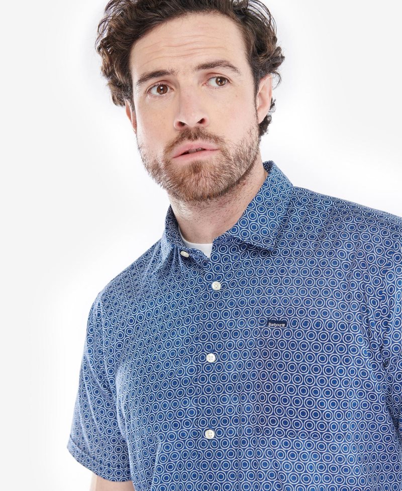 Inky Blue Barbour Solar Summer Fit Shirt | PIJ-547893