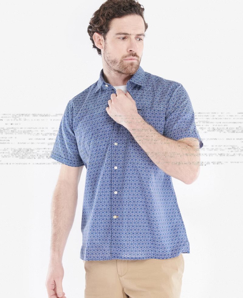 Inky Blue Barbour Solar Summer Fit Shirt | PIJ-547893