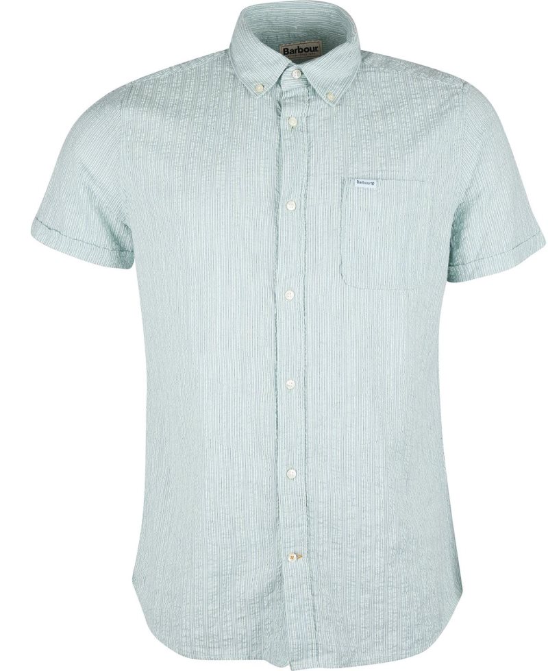 Inky Blue Barbour Stanton Short Sleeve Tailored Shirt | AOK-692514