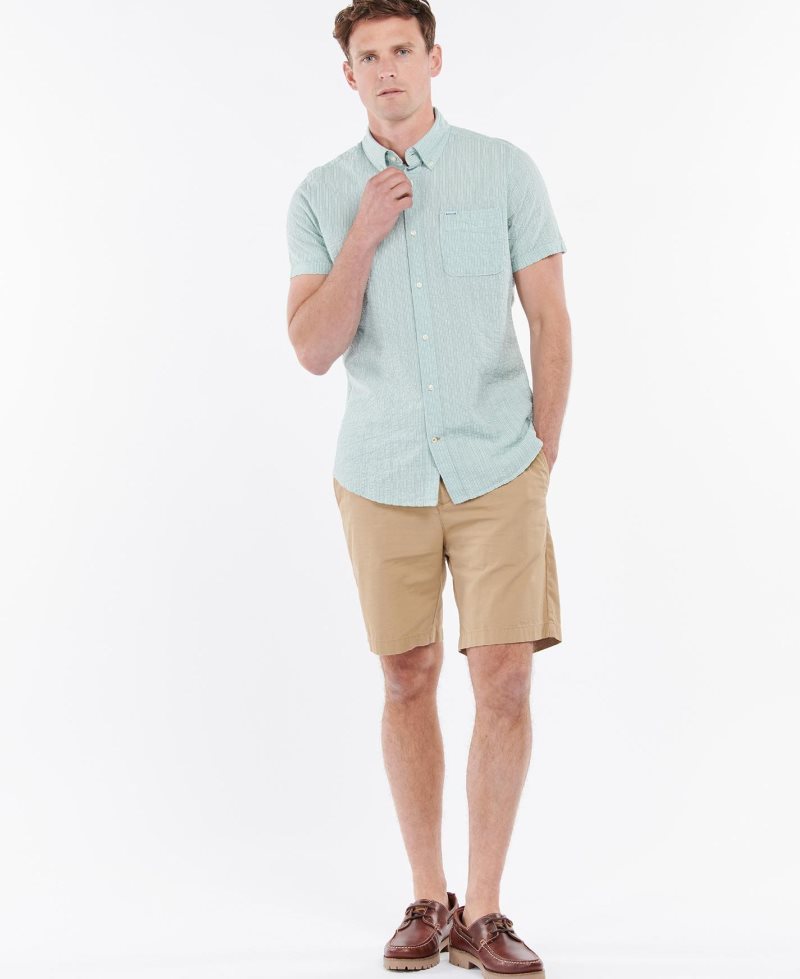 Inky Blue Barbour Stanton Short Sleeve Tailored Shirt | AOK-692514