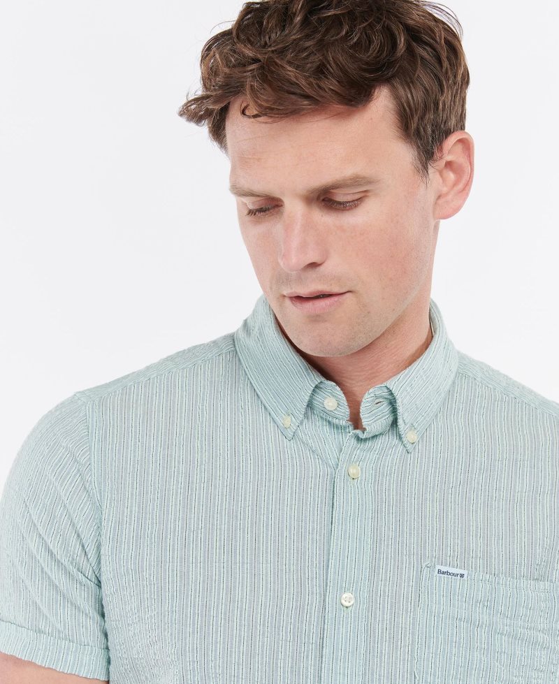 Inky Blue Barbour Stanton Short Sleeve Tailored Shirt | AOK-692514