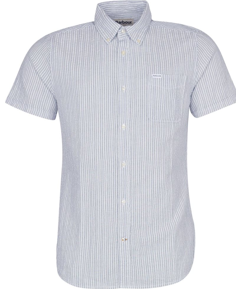 Inky Blue Barbour Stanton Short Sleeve Tailored Shirt | DZK-089742