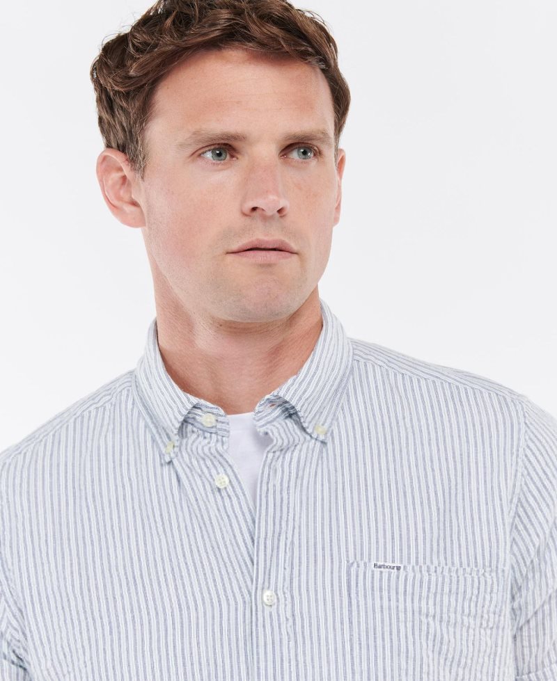 Inky Blue Barbour Stanton Short Sleeve Tailored Shirt | DZK-089742