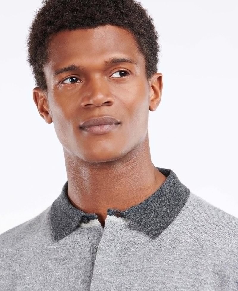 Light Grey Marl Barbour Gladstone Knitted Polo Shirt | XNF-612054