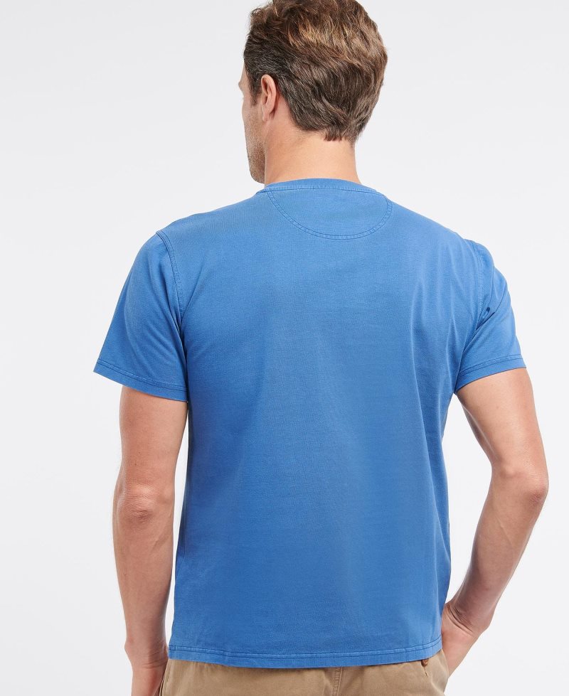 Marine Blue Barbour Garment Dyed T-Shirt | CHJ-584960