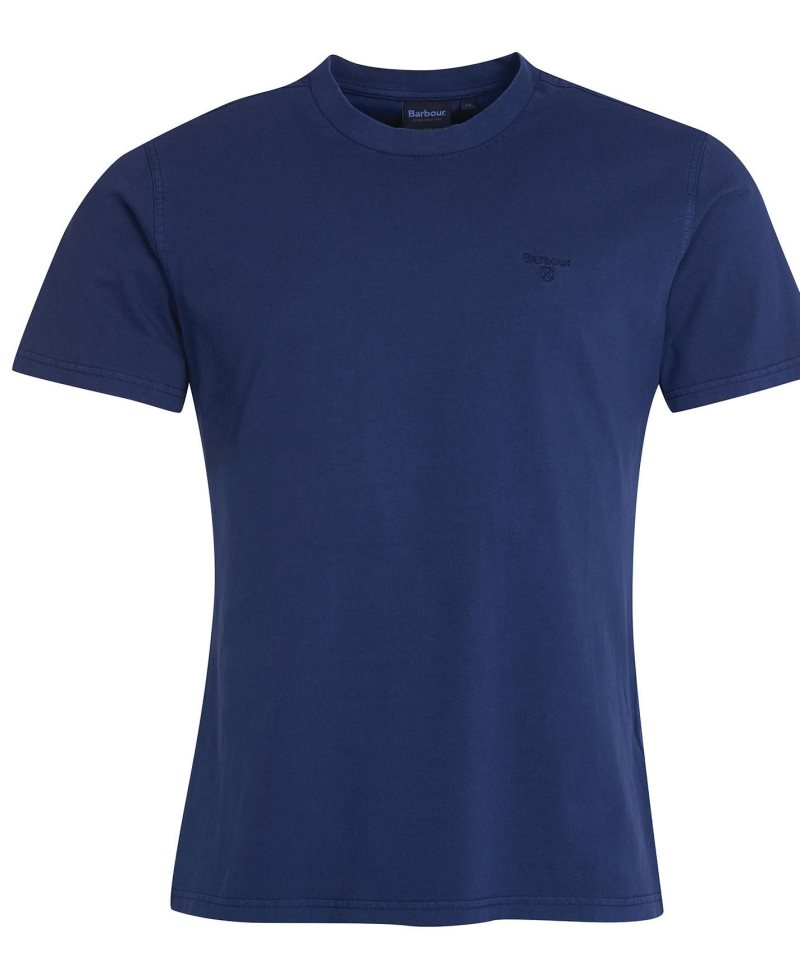 Marine Blue Barbour Garment Dyed T-Shirt | MFT-706294