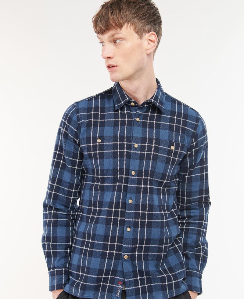 Navy Barbour Baysbarn Shirt | FXG-762540