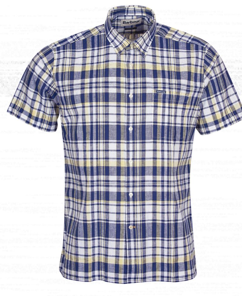 Navy Barbour Bodmin Short Sleeve Summer Shirt | YEQ-436092