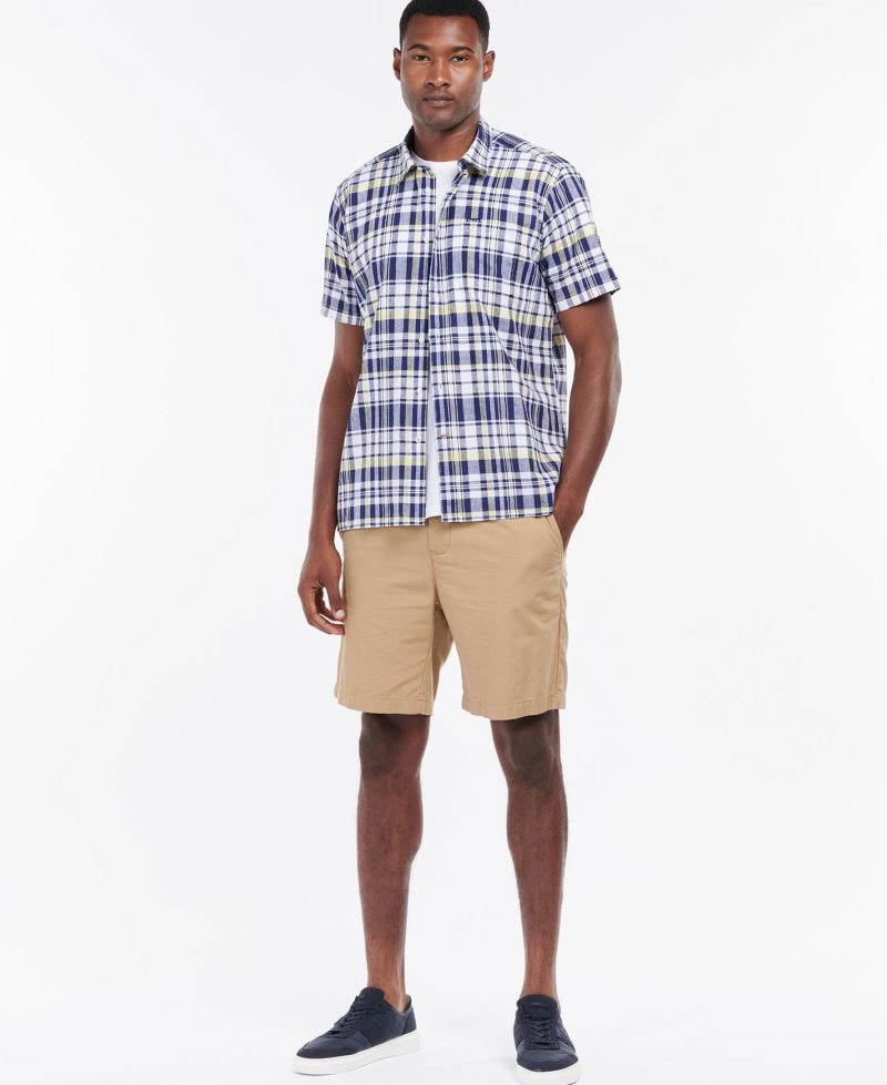 Navy Barbour Bodmin Short Sleeve Summer Shirt | YEQ-436092