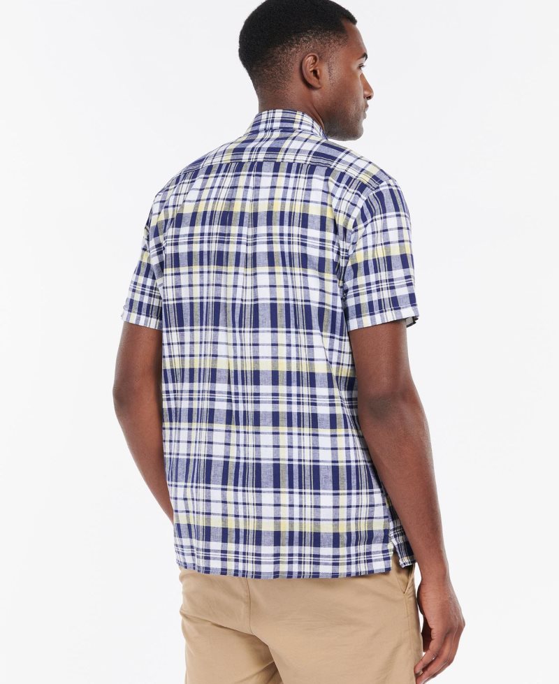 Navy Barbour Bodmin Short Sleeve Summer Shirt | YEQ-436092