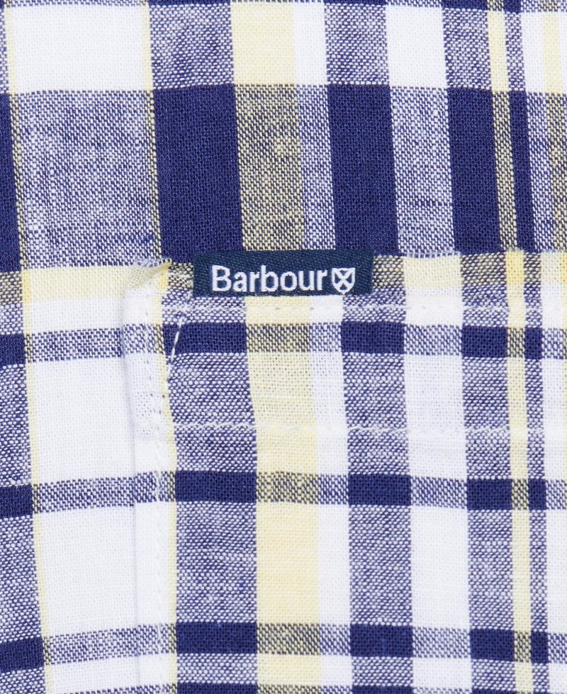 Navy Barbour Bodmin Short Sleeve Summer Shirt | YEQ-436092