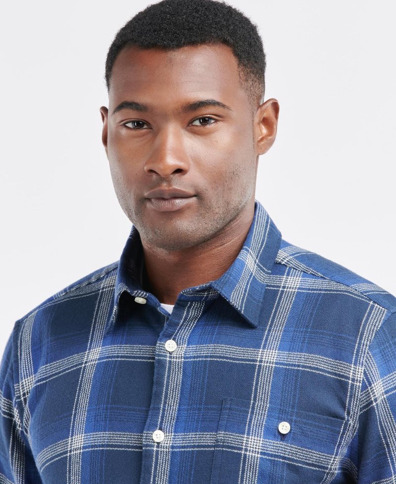 Navy Barbour Chester Tailored Shirt | DYK-740619