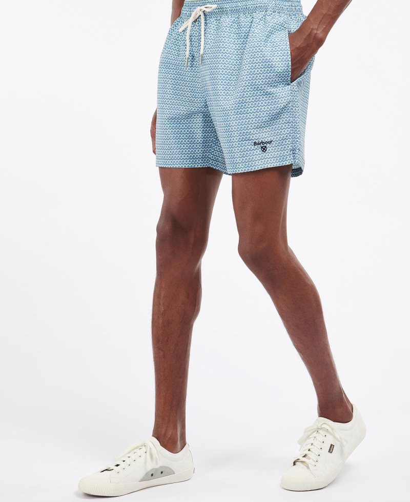 Navy Barbour Diamond Geo Swim Shorts | PKZ-516408