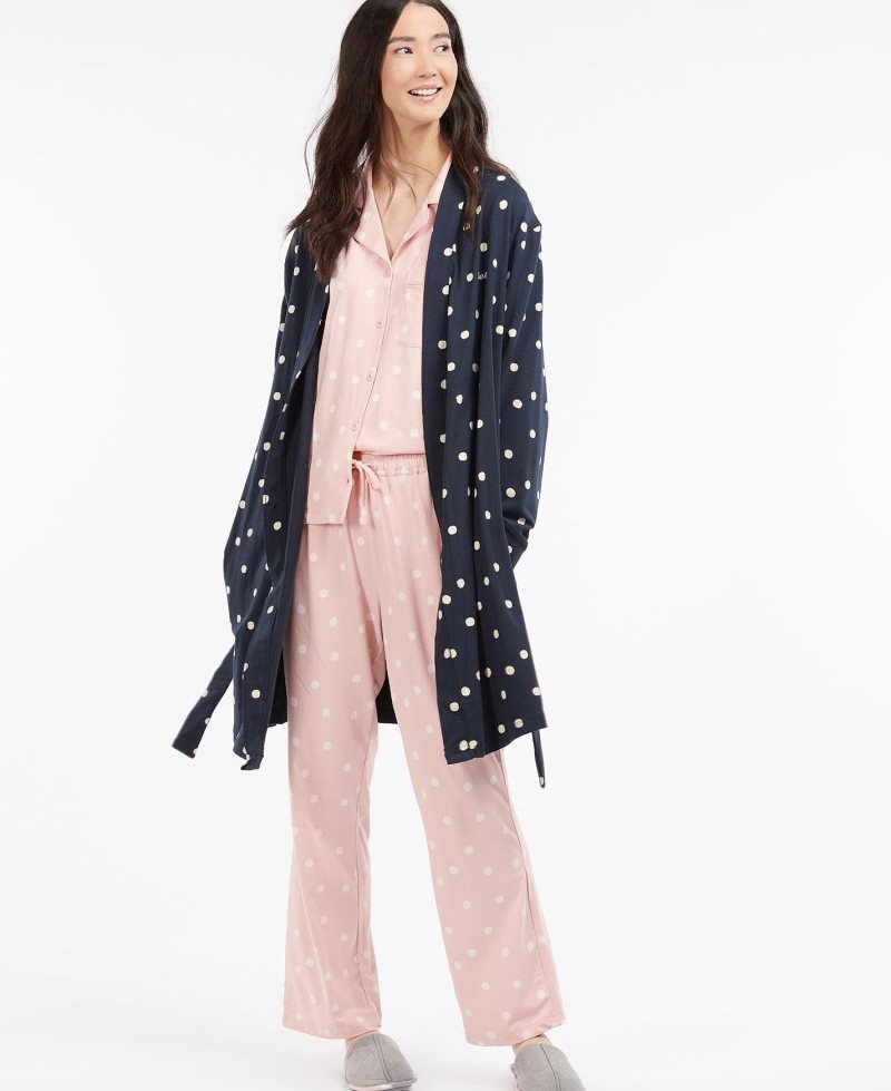 Navy Barbour Dotty Robe | MNQ-308169