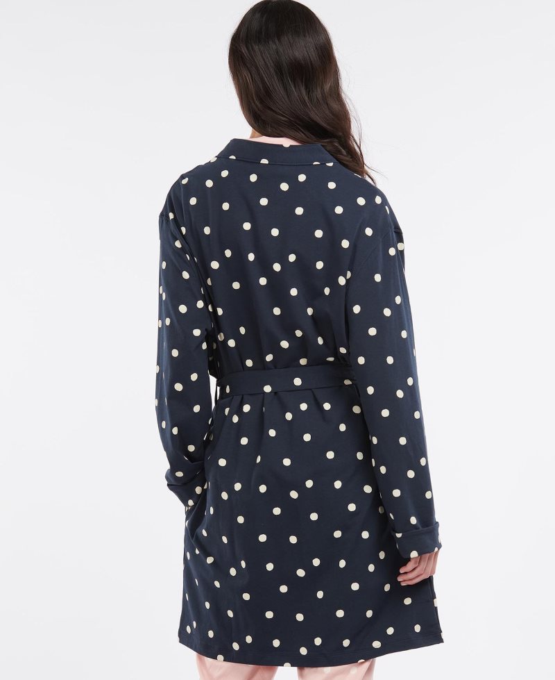 Navy Barbour Dotty Robe | MNQ-308169