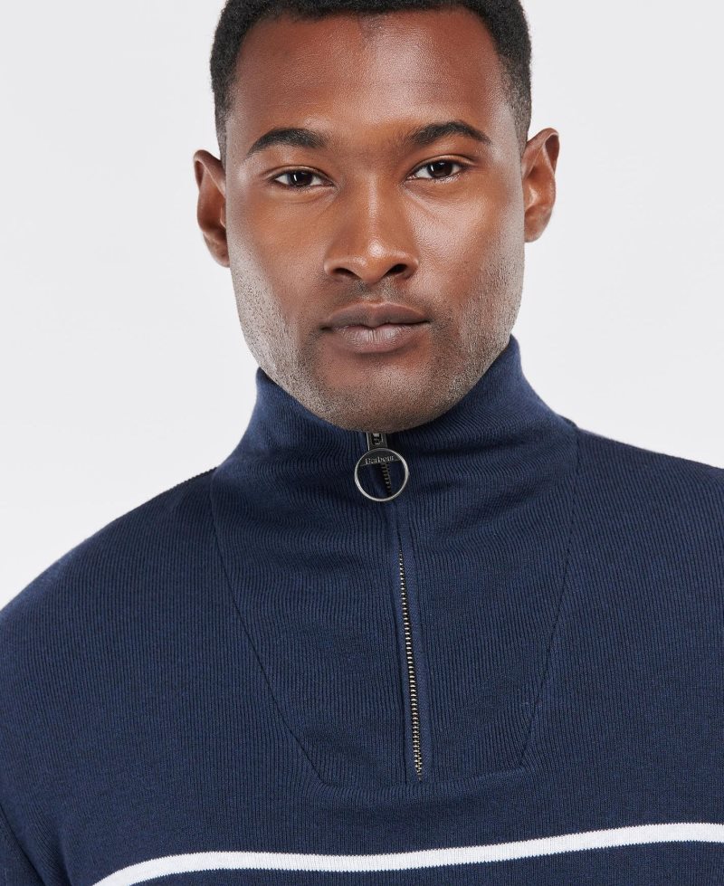 Navy Barbour Harbour Half Zip | LTZ-984206