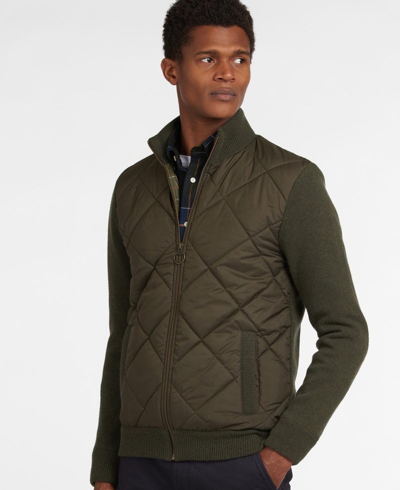 Navy Barbour Jacke Arch Diamond Quilt Knit | OQT-426305