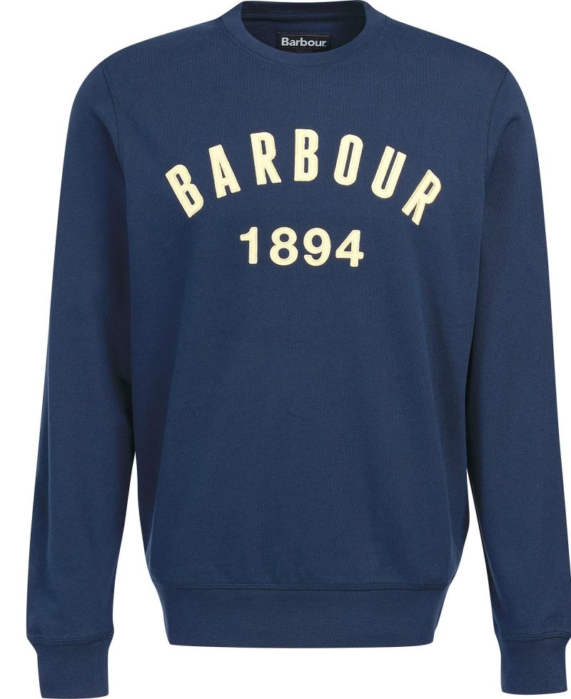 Navy Barbour John Crew Sweatshirt | EAC-560938