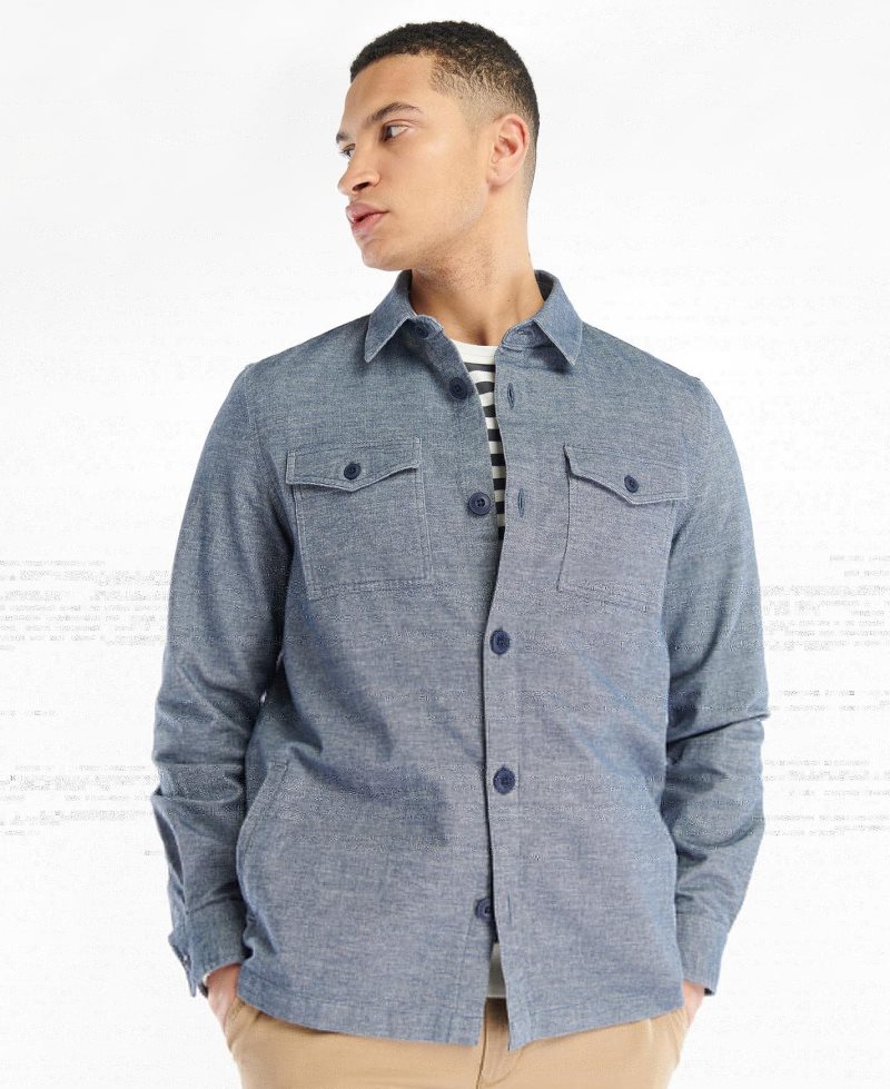 Navy Barbour Level Overshirt | MOP-409178