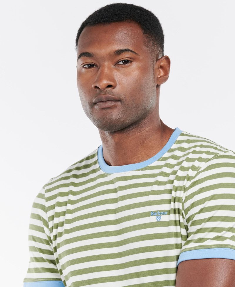 Navy Barbour Quay Stripe T-Shirt | HCZ-295031