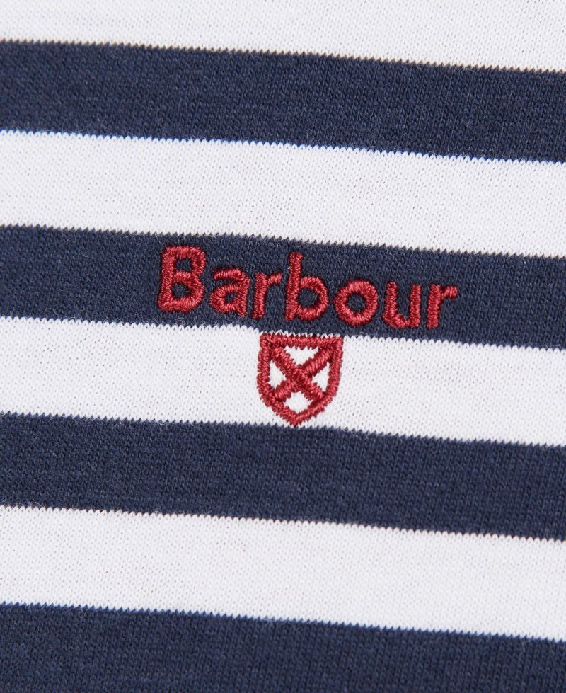 Navy Barbour Quay Stripe T-Shirt | PLU-375904