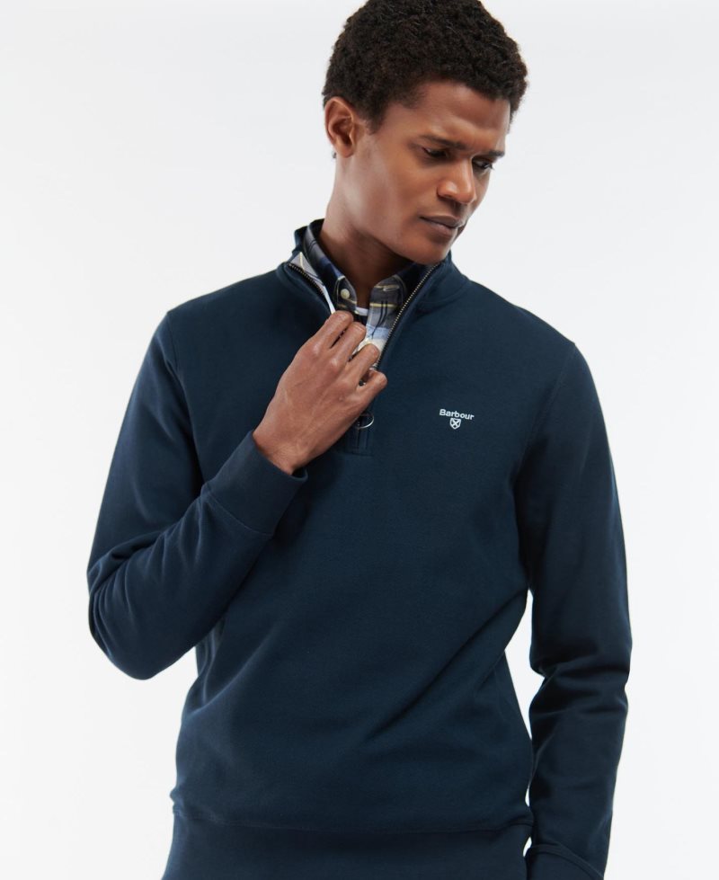 Navy Barbour Rigg Half Zip | QAB-604579