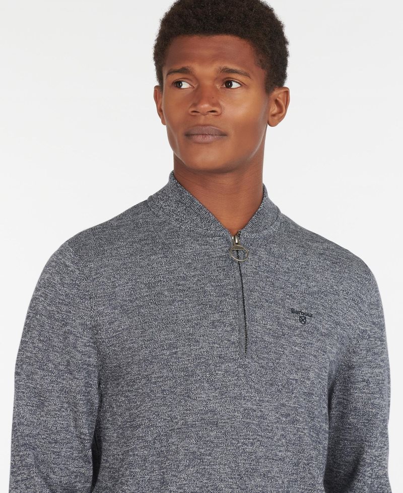 Navy Barbour Sports Half Zip Sweater | KQS-158924