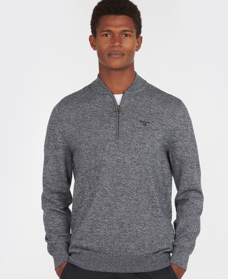 Navy Barbour Sports Half Zip Sweater | KQS-158924