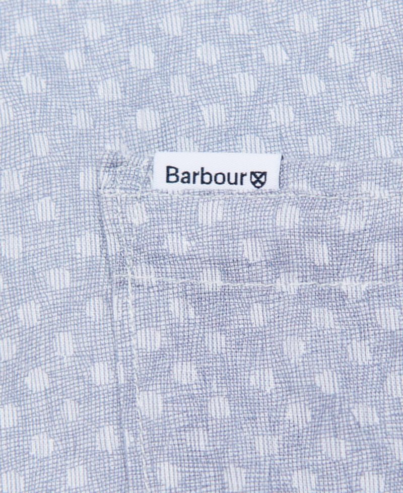 Navy Barbour Spot Summer Fit Shirt | LAU-302476