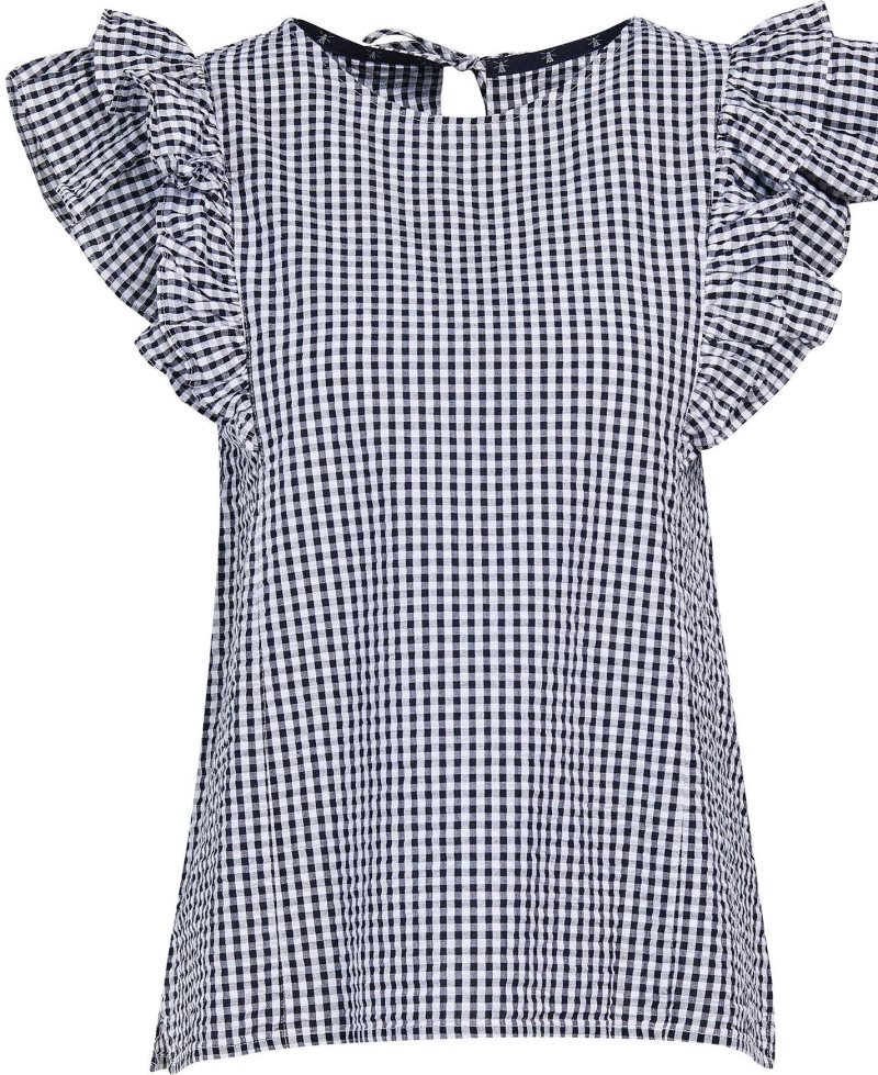 Navy Check Barbour Marigold Top | FNG-967085