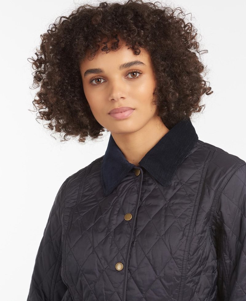 Navy Pearl Barbour Summer Liddesdale Quilted Jacket | SYO-241356