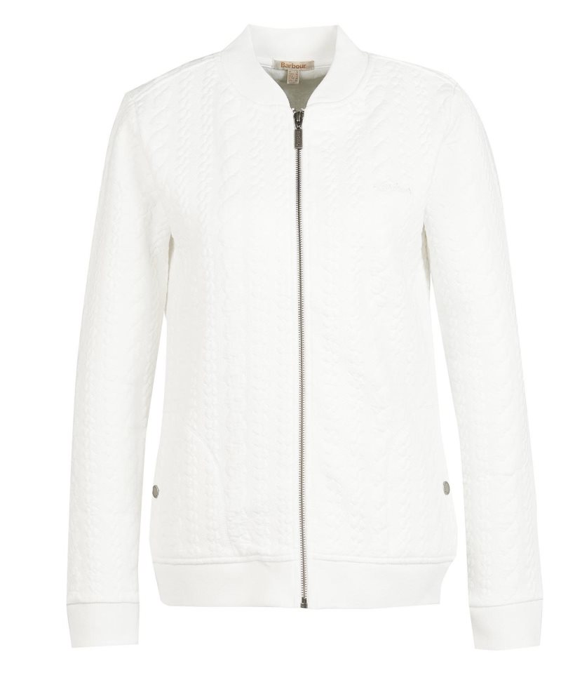 Off White Barbour Kelsey Zip Sweatshirt | MJK-283519