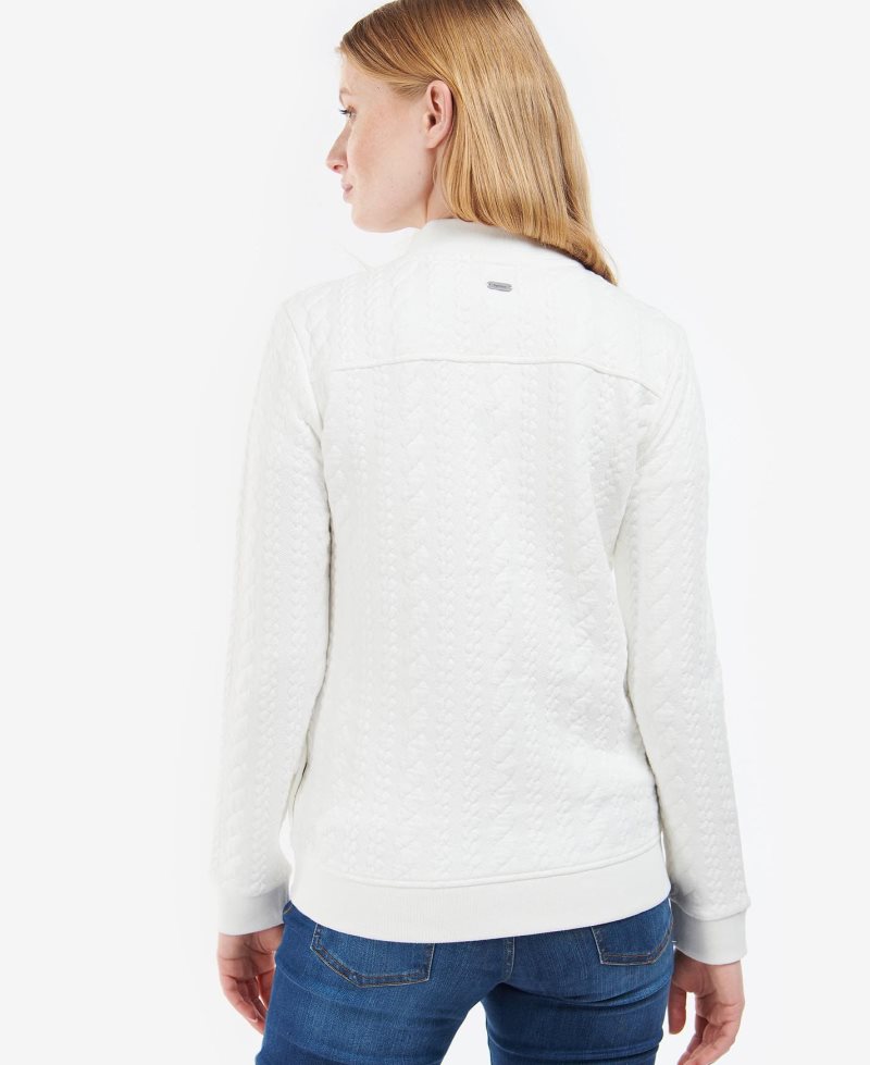 Off White Barbour Kelsey Zip Sweatshirt | MJK-283519