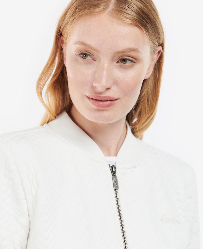 Off White Barbour Kelsey Zip Sweatshirt | MJK-283519