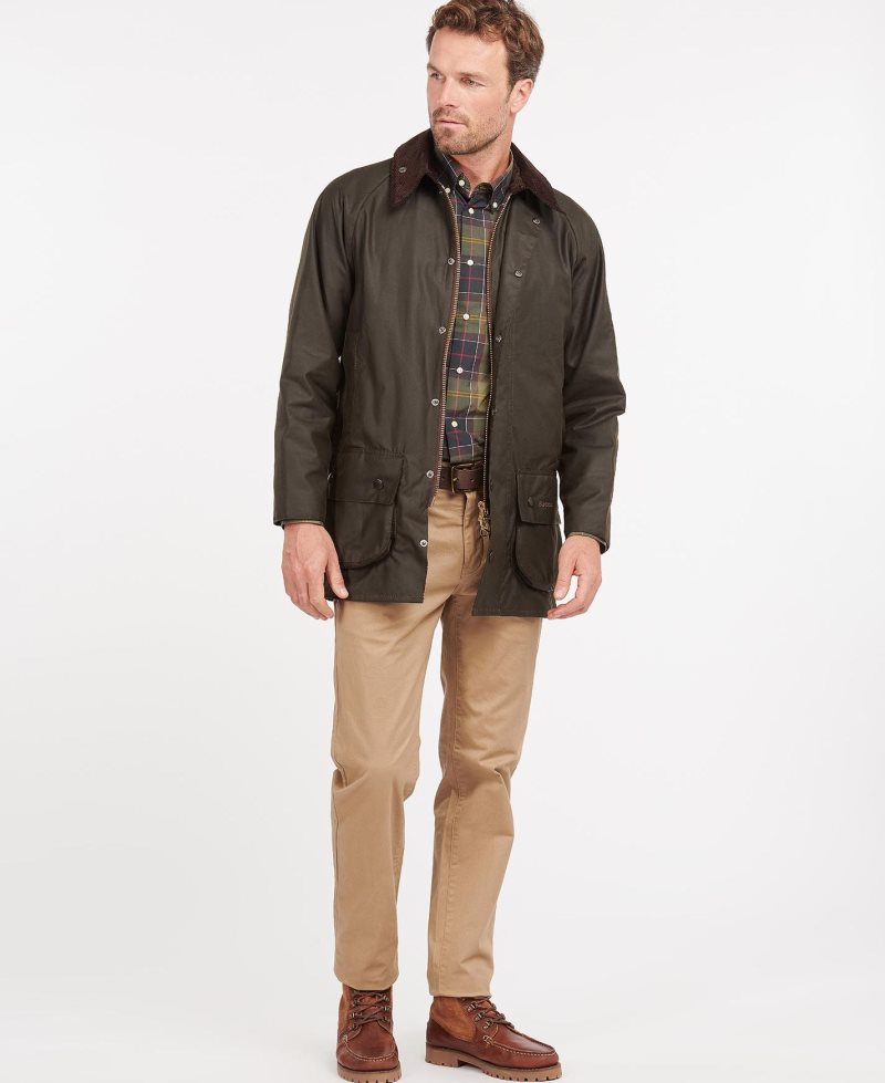 Olive Barbour Classic Beaufort? Wax Jacket | FYS-507893