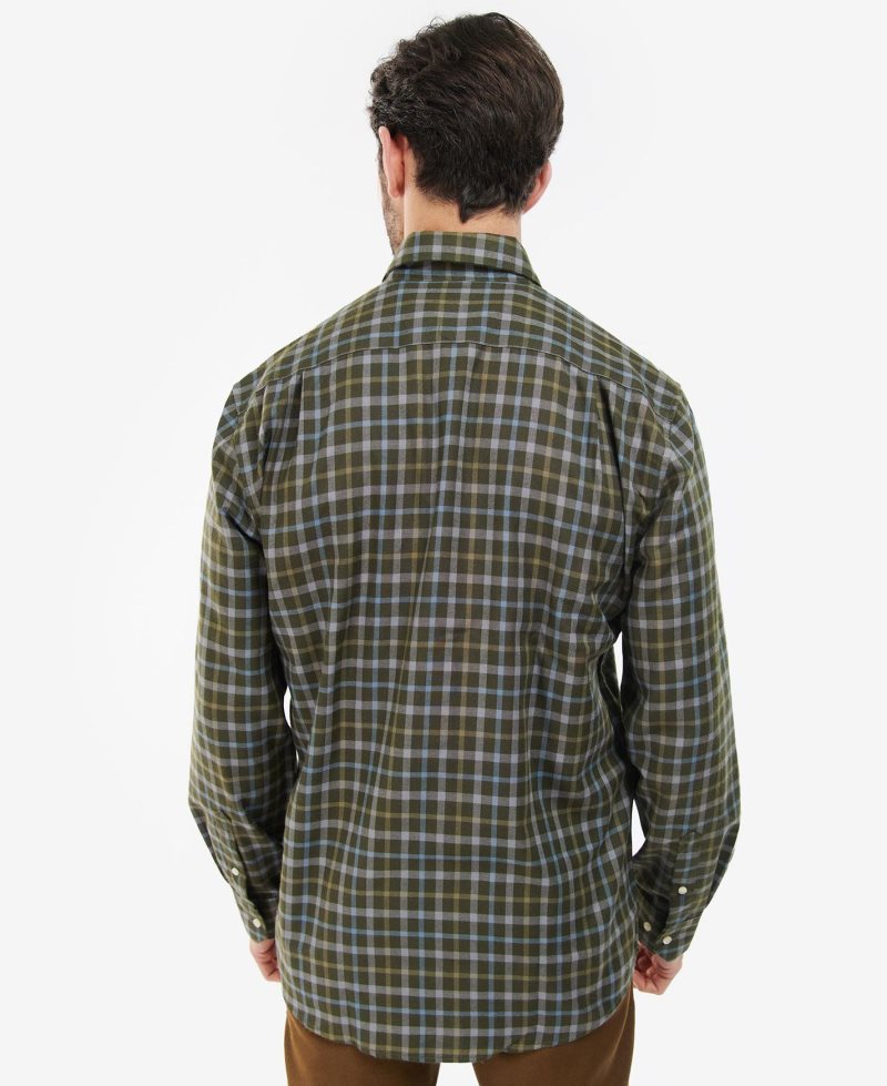 Olive Barbour Coll Thermo Shirt | EUD-032769