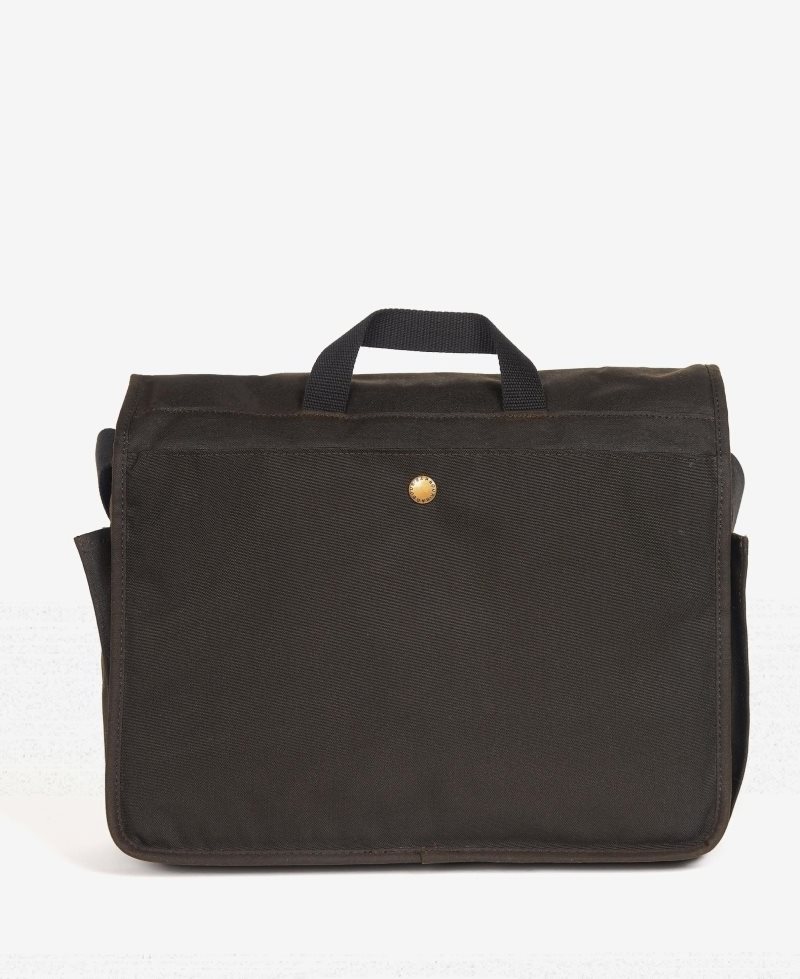 Olive Barbour Essential Wax Messenger | NHE-568901