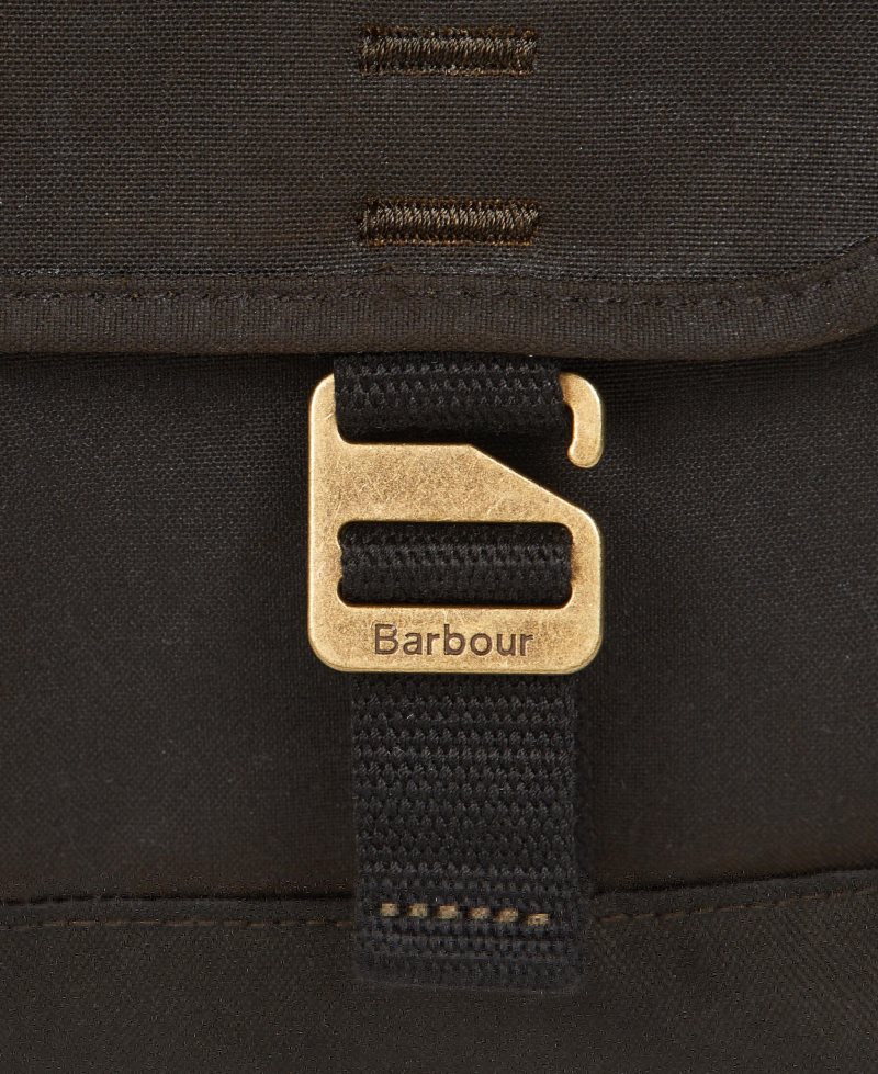 Olive Barbour Essential Wax Messenger | NHE-568901