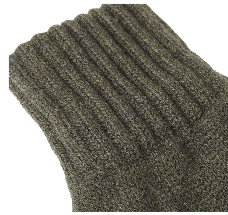 Olive Barbour Lambswool Gloves | XIP-326958