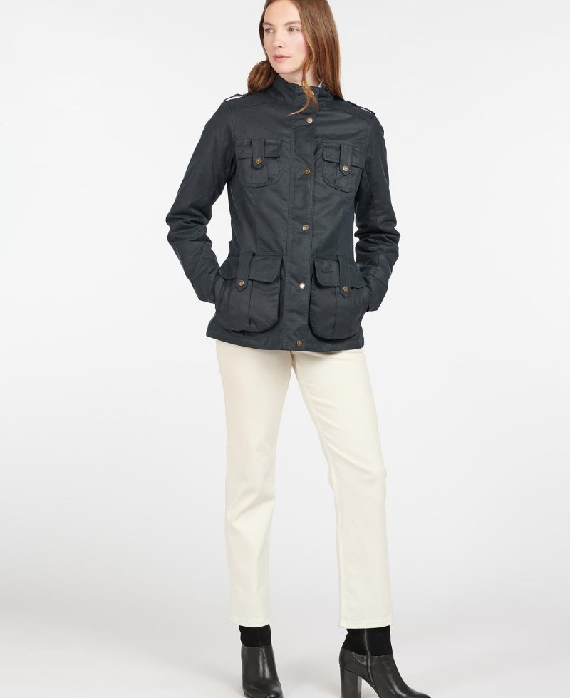 Olive Classic Barbour Winter Defence Waxed Cotton Jacket | VHW-653872