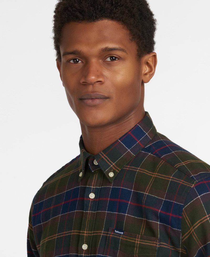 Olive Night Barbour Kyeloch Tailored Shirt | RKH-209531